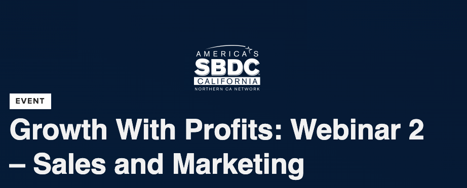 Growth With Profits: Webinar 2 – Sales and Marketing Graphic